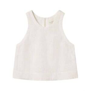 NEW TROVATA women's esther embroidered tank top in handkerchief eyelet